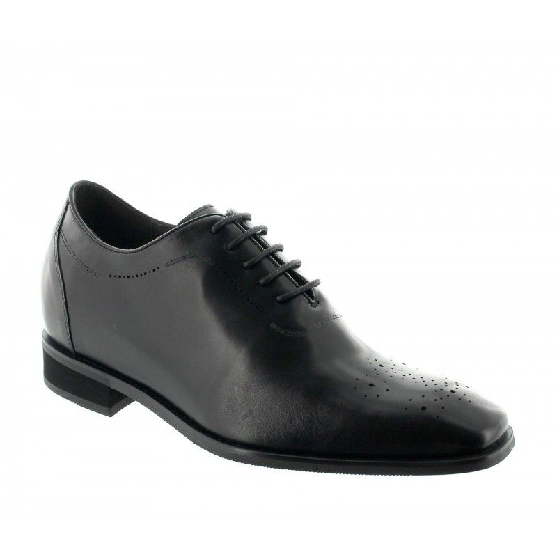 chaussures richelieu compensées Homme - Noir - Cuir - +7,5 CM - Varallo - Mario Bertulli