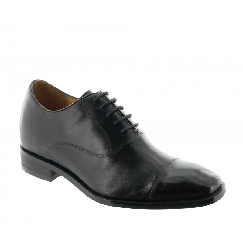 chaussures derby compensées Homme - Noir - Cuir - +7,5 CM - Pombia - Mario Bertulli