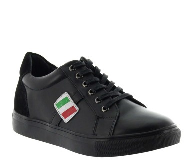 sportiva italiana rialzante Uomo - Nero - Pelle - +5 CM - Rocchetta - Mario Bertulli