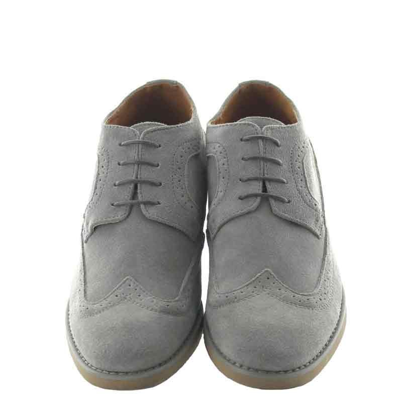 derby rialzante Uomo - Grigio - Nubuck - +7 CM - Relax - Mario Bertulli