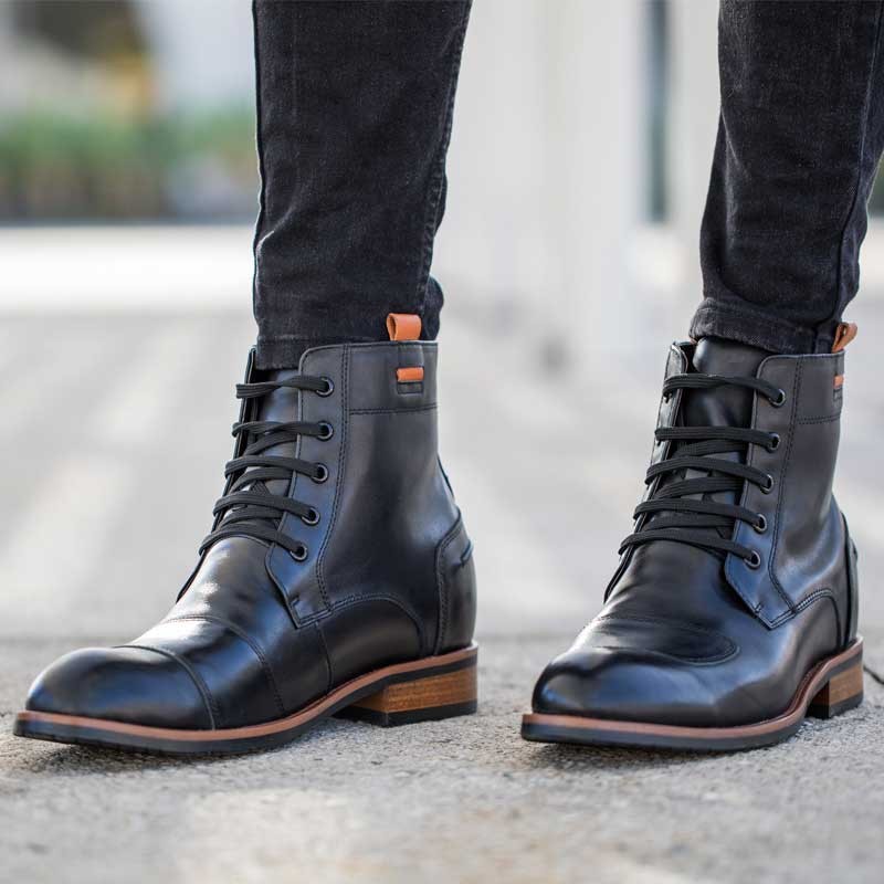 boots Uomo rialzanti - Nero - Pelle - +8 CM - Relax - Mario Bertulli