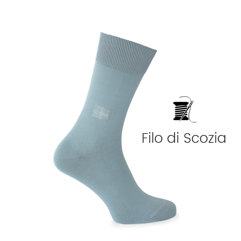 Calze filo di scozia blu cielo - calze filo di Scozia Uomo - Mario Bertulli specialista della scarpa rialzante