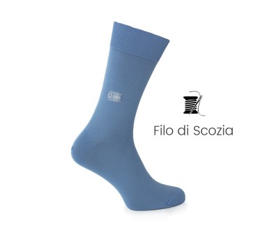 Calze filo di scozia azzurro - calze filo di Scozia Uomo - Mario Bertulli specialista della scarpa rialzante