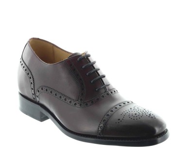 scarpe richelieu zeppa Uomo - Bordeaux - Pelle di vitello pieno fiore - +6 CM - Stefano - Mario Bertulli