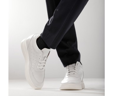 Sneaker tacco rialzante uomo | Bianco +9cm | Mario Bertulli