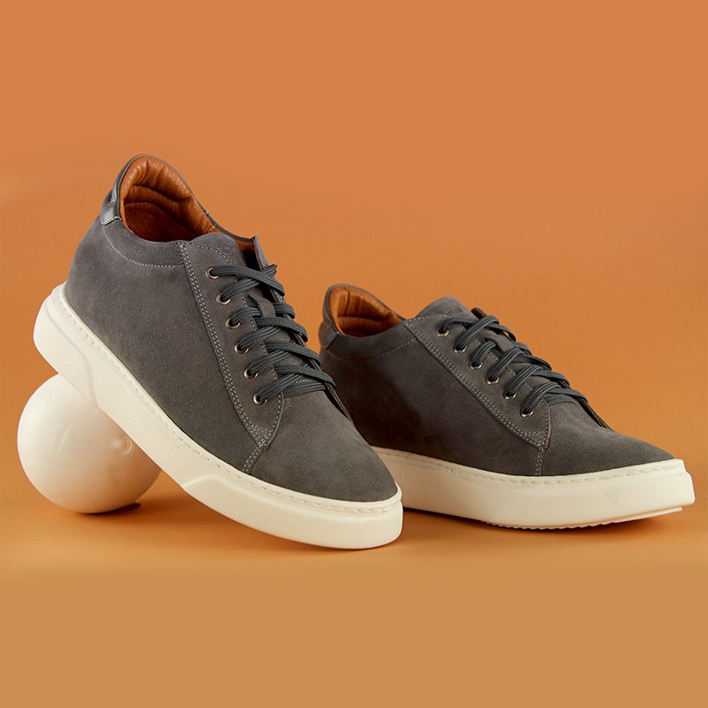 Sneaker tacco rialzante uomo | grigio +7,5cm | Mario Bertulli