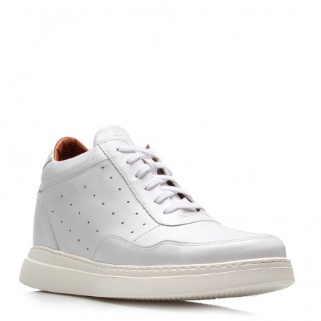 Sneaker tacco rialzante uomo | Bianco +9cm | Mario Bertulli