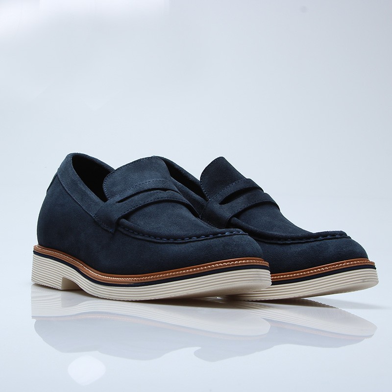 Mocassino stresa blu +7cm