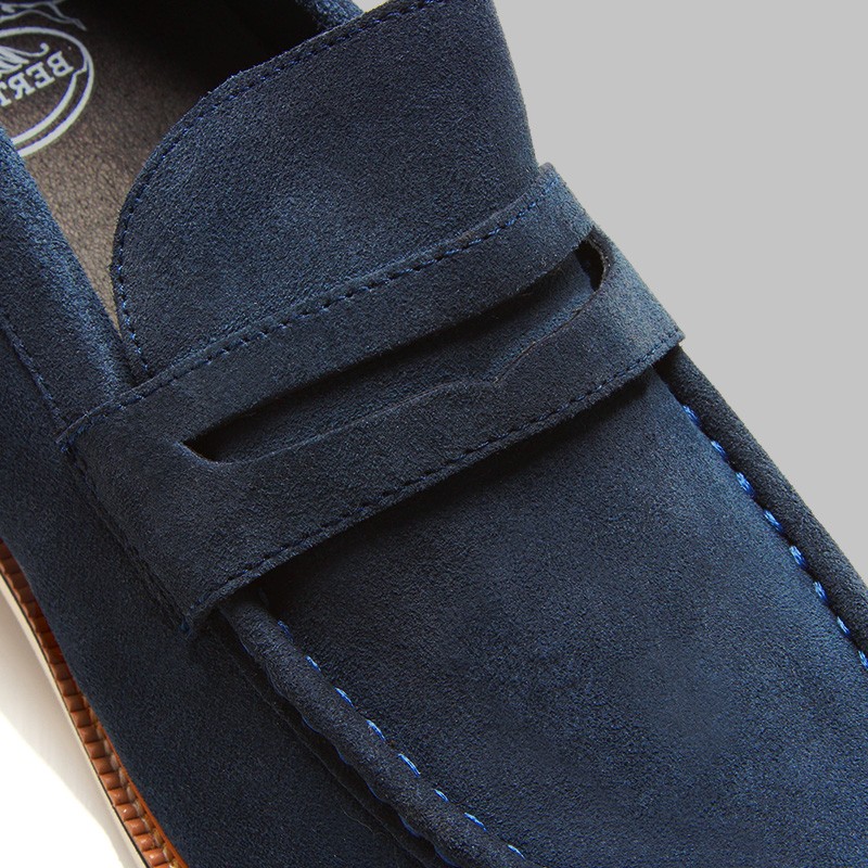 Mocassino stresa blu +7cm