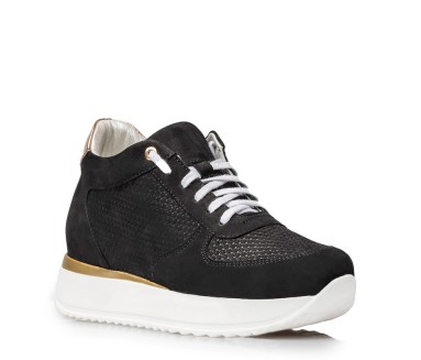 Sneaker tacco rialzante donna | Nero +7cm Mario Bertulli