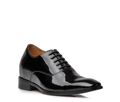 Scarpe Romolo vernice nero +7.5cm