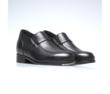 Mocassino aramo nero +7cm - mario bertulli