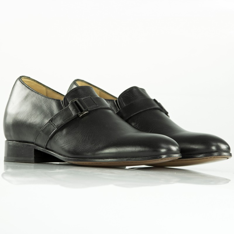 Mocassino coni nero +6cm