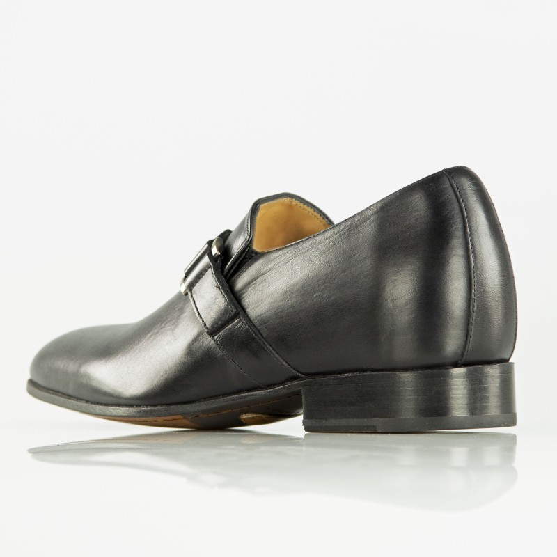 Mocassino coni nero +6cm