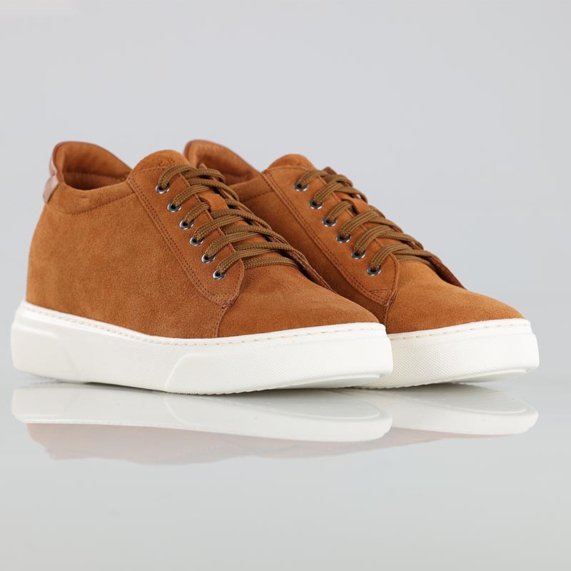 Sneaker tacco rialzante uomo | Cognac +7,5cm | Mario Bertulli