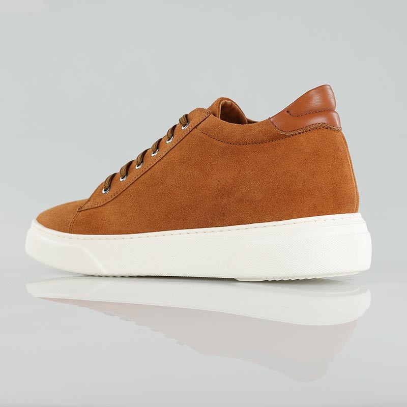 Sneaker tacco rialzante uomo | Cognac +7,5cm | Mario Bertulli