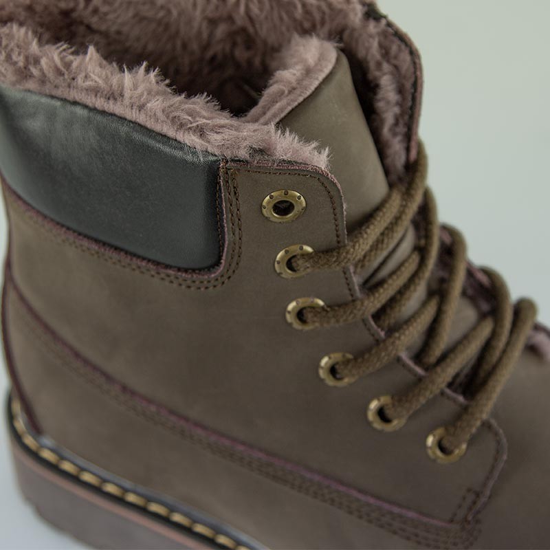 Boots rialzanti imbottiti Bormio marrone +7.5cm