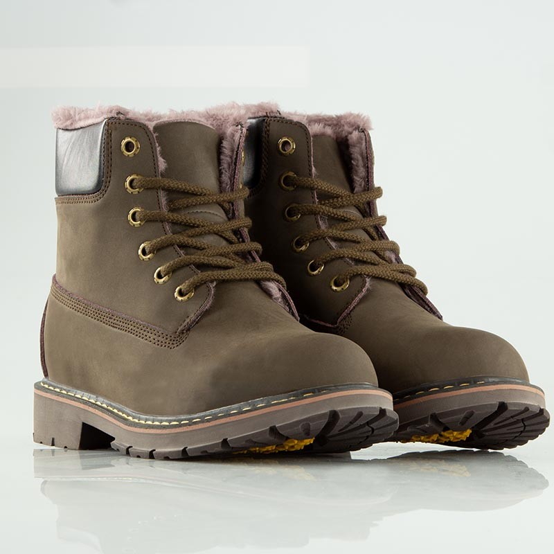 Boots rialzanti imbottiti Bormio marrone +7.5cm