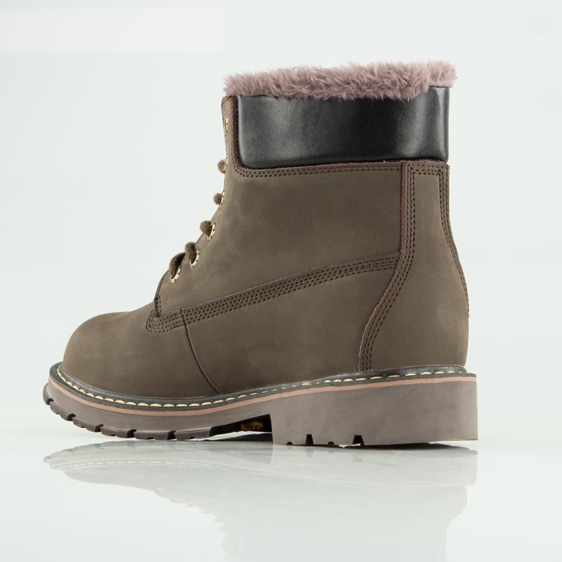 Boots rialzanti imbottiti Bormio marrone +7.5cm