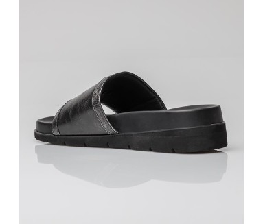 Ciabatte rialzanti uomo | nero/grigio +5cm | Mario Bertulli