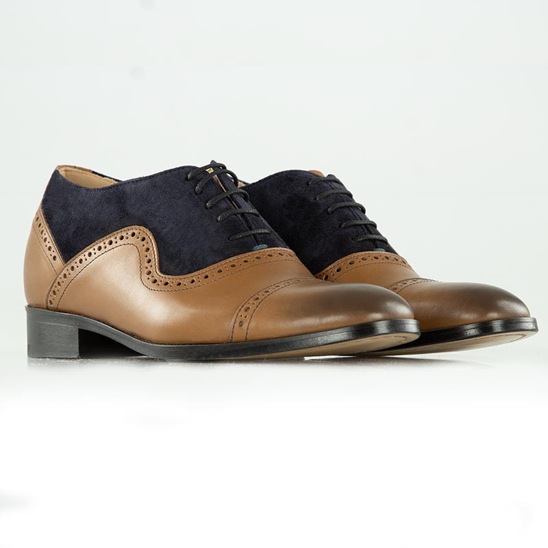 Donatello goodyear blu notte/caramello +6cm