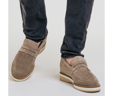 Mocassino italiano rialzante uomo | Sabbia +7,5cm | Mario Bertulli