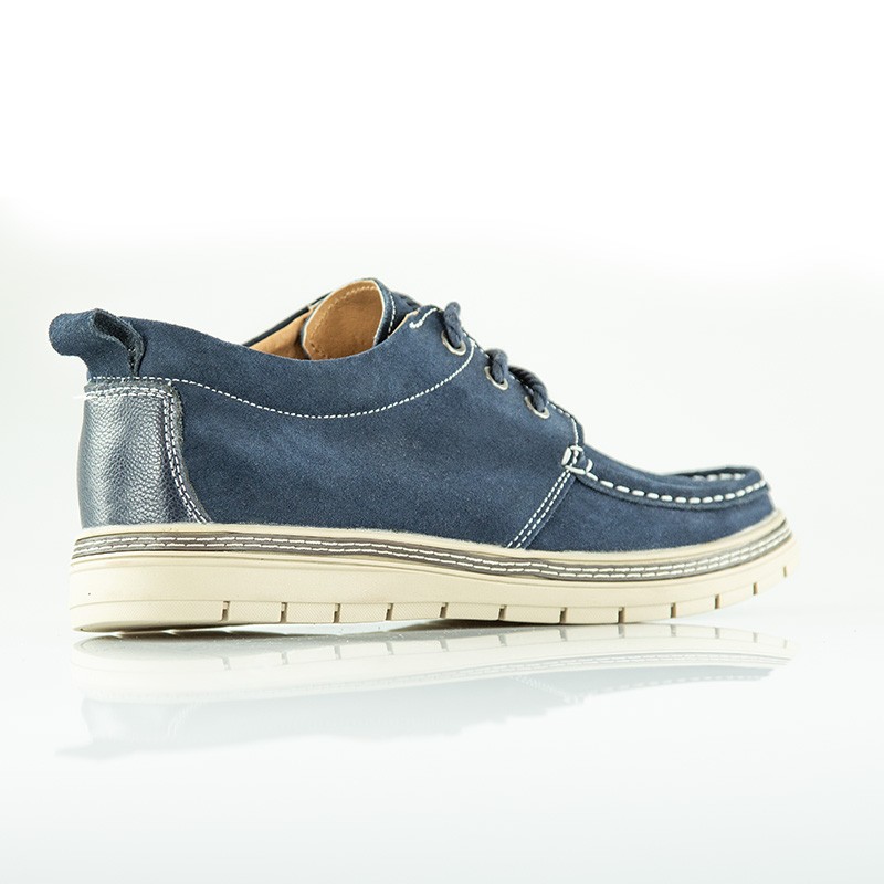 Mocassino uomo rialzante Prato Blu scuro +6cm