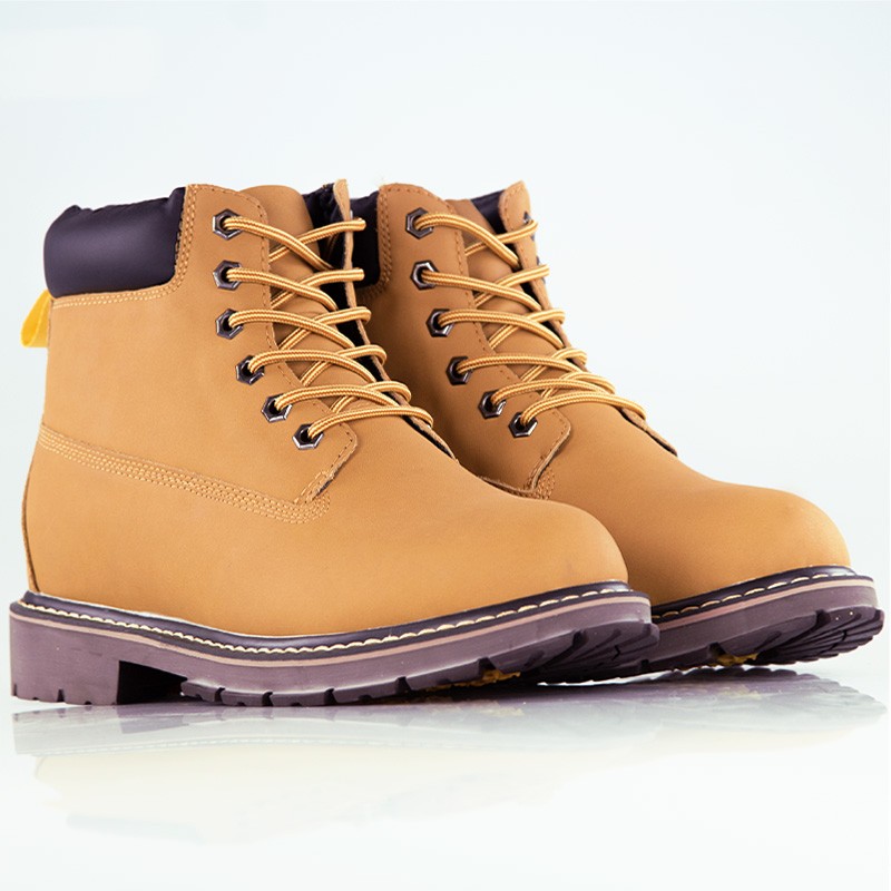 Boots rialzanti imbottiti Lugano Cammello +7.5cm
