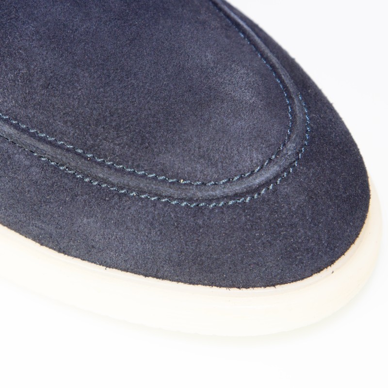 Mocassini rialzanti Positano blu navy +5cm