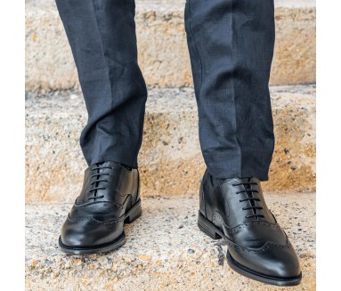 Pavie Scarpe Oxford Aumentanti Nere +6,5 cm