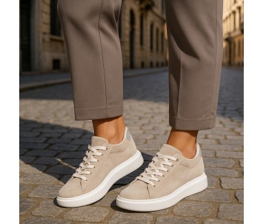 Sova beige scarpe rialzate donna +7,5 cm