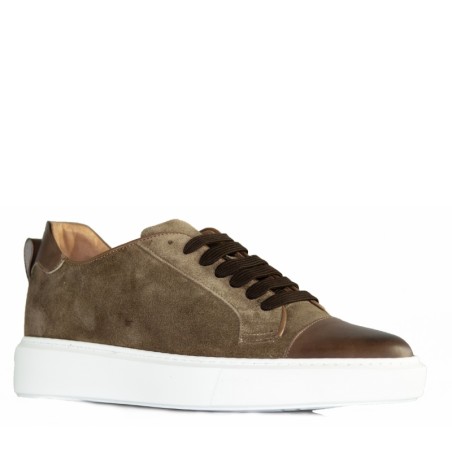 Sneakers Rialzanti Milano marrone +6cm
