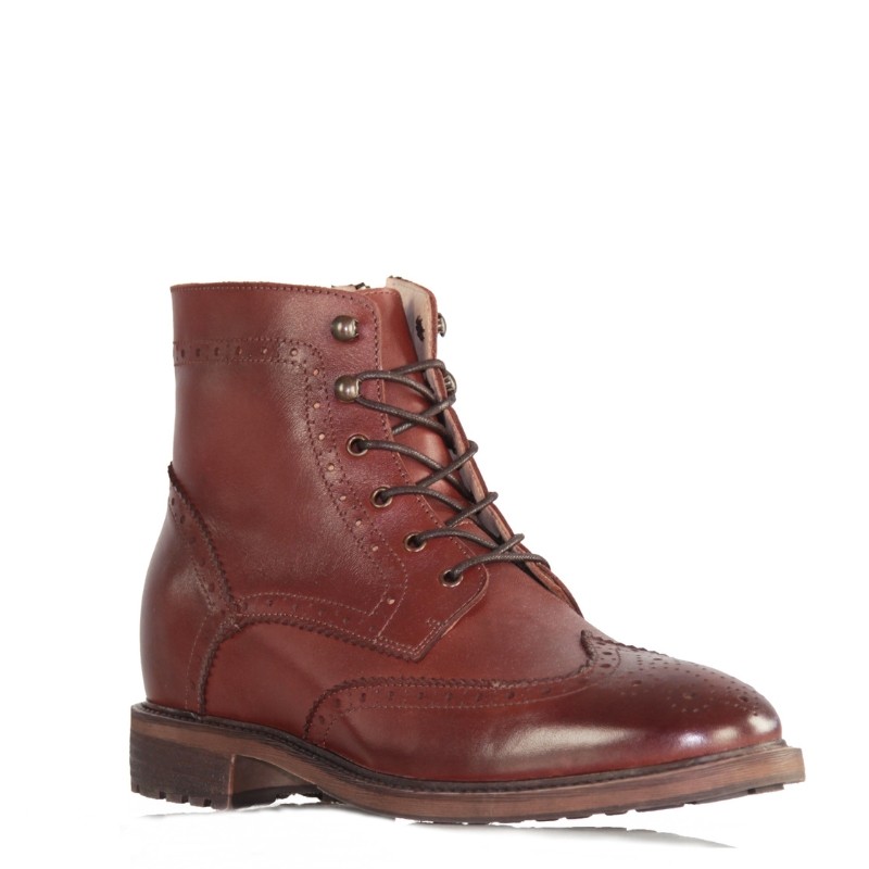 Stivaletti con rialzo Vercelli marroni +6 cm