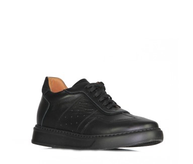 Sneakers Rialzanti Roma nero +7 cm