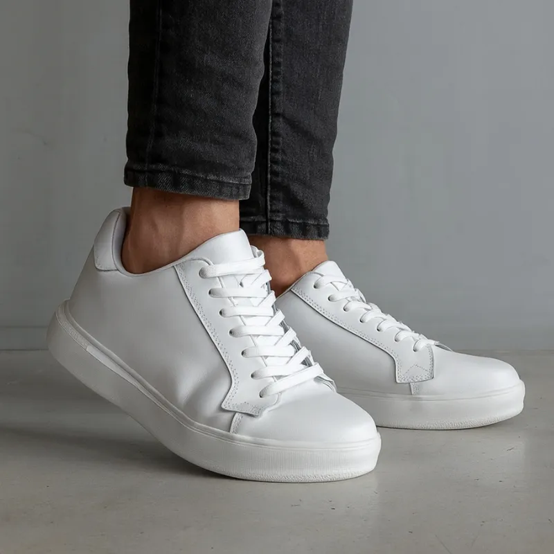 Lecce Sneakers Rehaussantes Blanc +7 cm