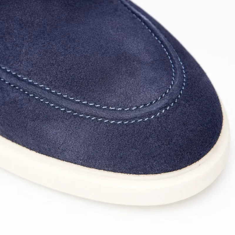 Mocassini rialzanti Positano blu navy +5cm