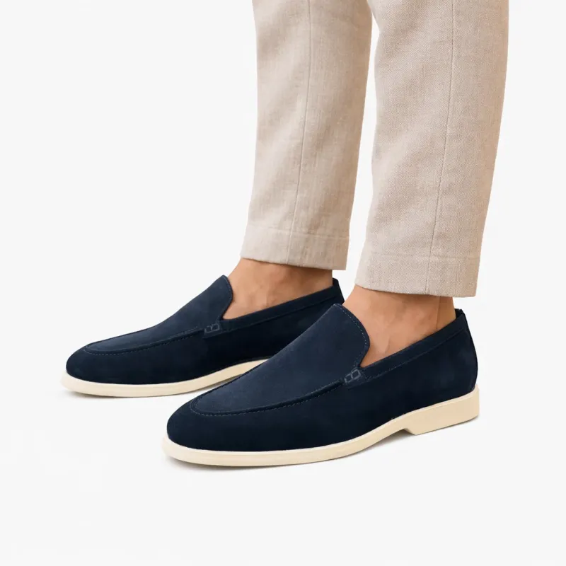 Mocassini rialzanti Positano blu navy +5cm