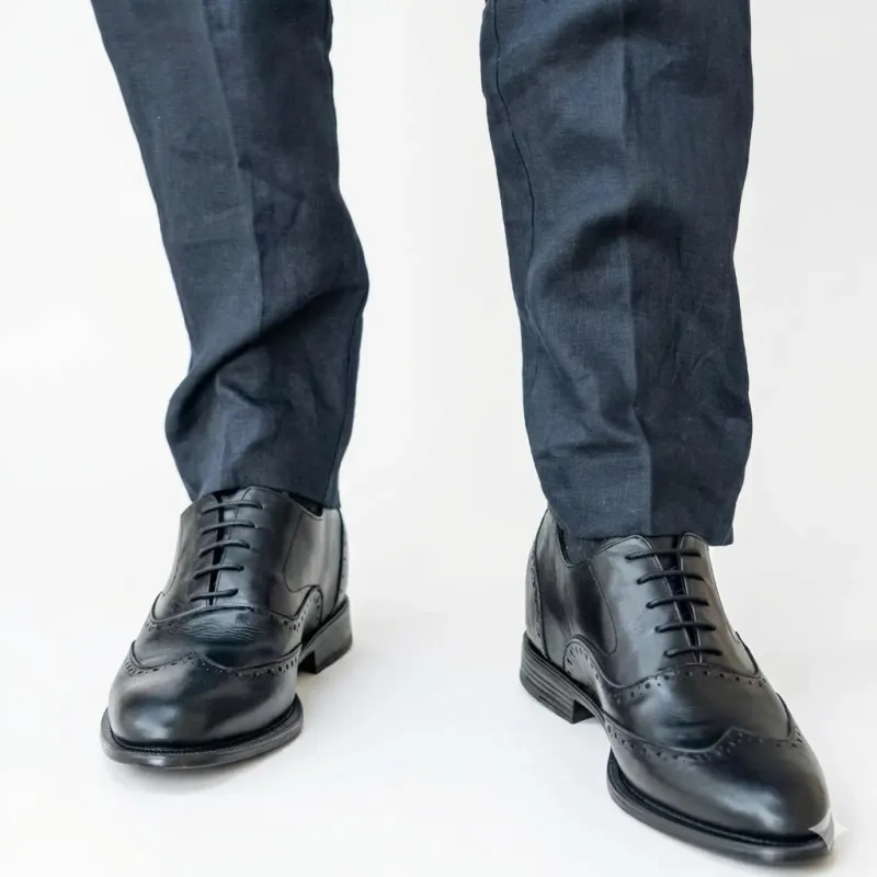 Pavie Scarpe Oxford Aumentanti Nere +6,5 cm