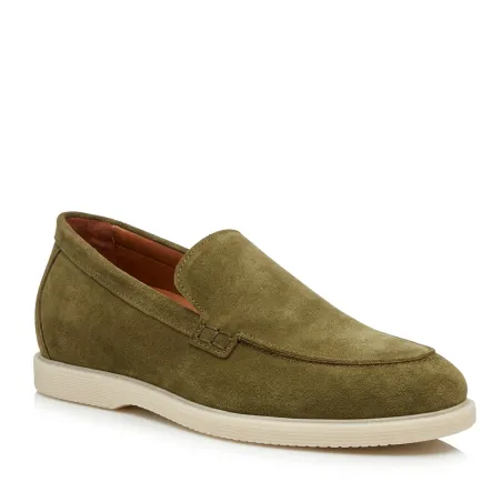 Mocassini rialzati uomo Positano kaki +5 cm