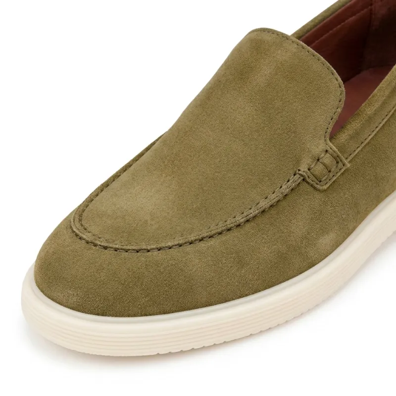 Mocassini rialzati uomo Positano kaki +5 cm