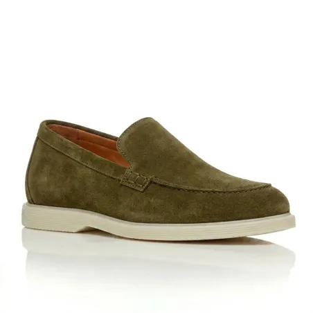 Mocassini rialzati uomo Positano kaki +5 cm