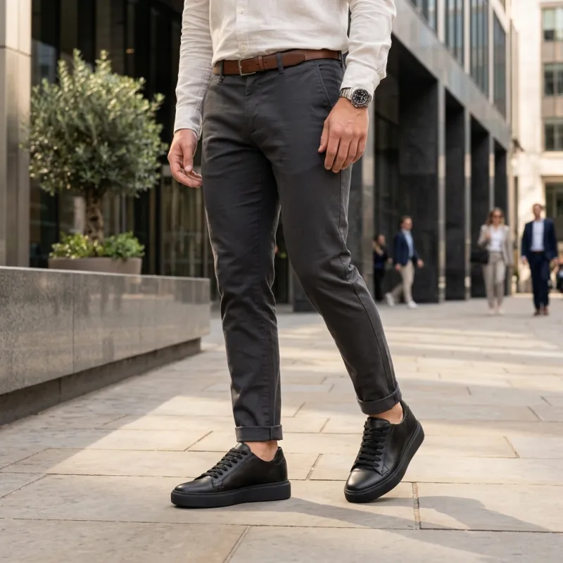Sneaker tacco rialzante uomo | Modica nero +6cm | Mario Bertulli