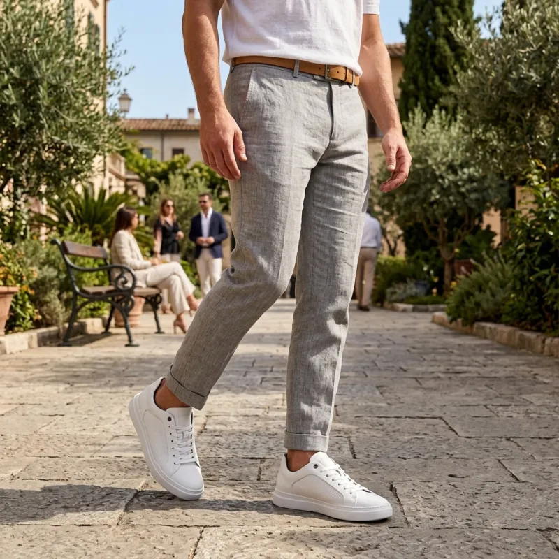 Sneaker con tacco compensato Uomo | bianco +6 cm | Mario Bertulli