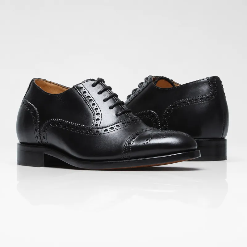 Richelieu compensato Uomo | Nero +6 CM | Mario Bertulli