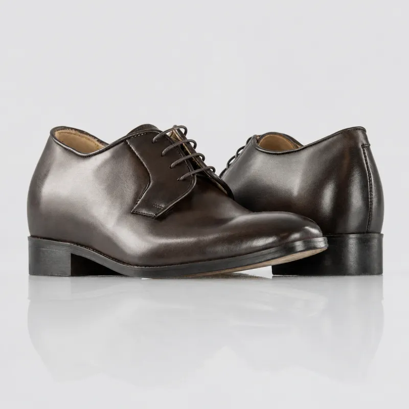 Scarpa Derby con zeppa Uomo | Cioccolato +6 CM | Mario Bertulli