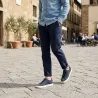 Sneaker tacco rialzante uomo | Blu scuro +6cm | Mario Bertulli