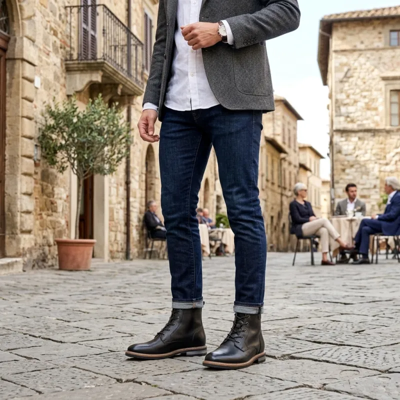 Siracusa Stivaletti rialzanti Nero +7 cm