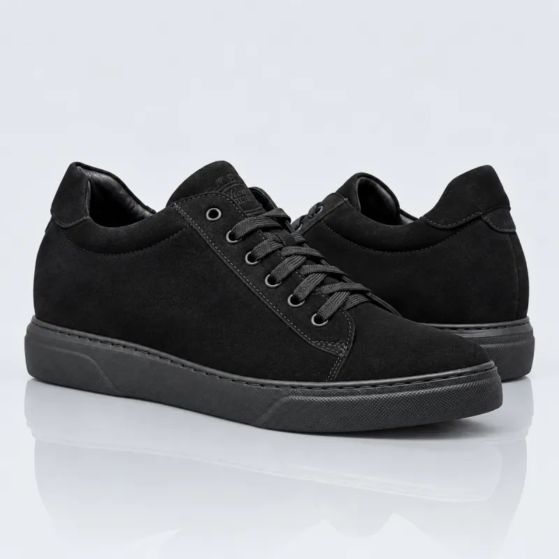 Sneakers con rialzo Brera Alto camoscio nero +9 cm
