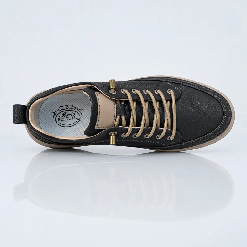 Sneakers rialzate Catania nere +5 cm