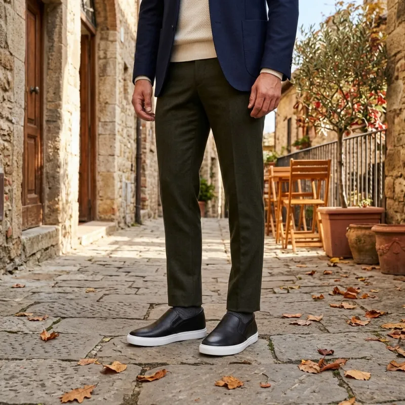 Sneaker con tacco compensato uomo | Nero +6 cm | Mario Bertulli